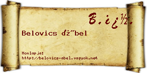 Belovics Ábel névjegykártya