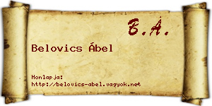 Belovics Ábel névjegykártya